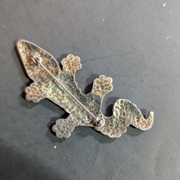 Vintage Silver Tone Gecko Lizard Pin Brooch With Textured Detail 2.5 - Picture 7 of 7